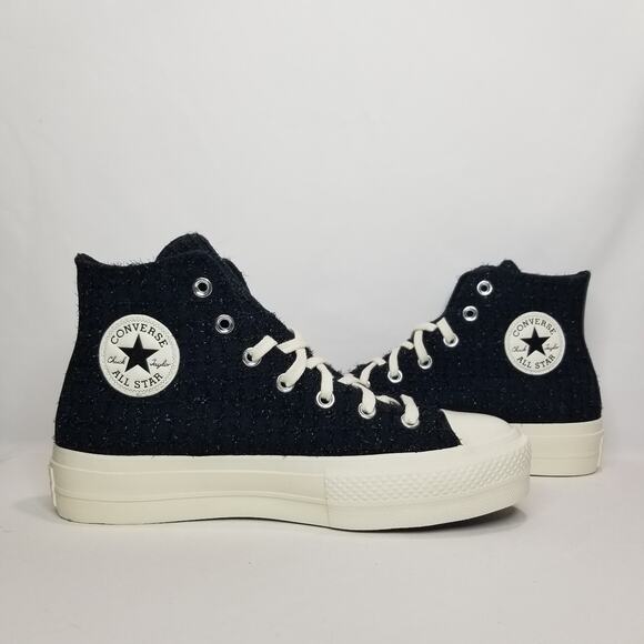 Converse Women's CTAS Lift Platform Tweed Shimmer Hi Tops Size 9 A12740C NWT - Picture 3 of 10